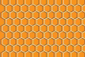 Honeycomb pattern with hexagon mesh. Texture bee comb grid. Flat vector illustration isolated on white background.