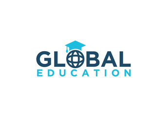 world education logo design graphic icon logo word mark vector.global education logo,university college and graduation learning