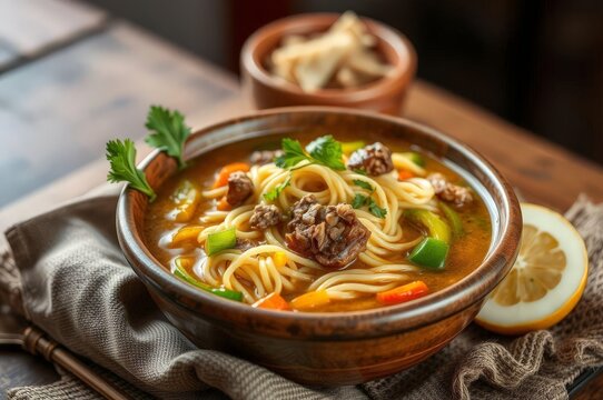 Authentic Afghan Aush Soup Display