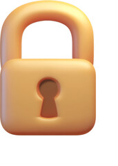 3D clay lock emoji with transparent background designed for digital use and communication in various contexts