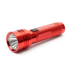 Red Flashlight Torch isolated on white background