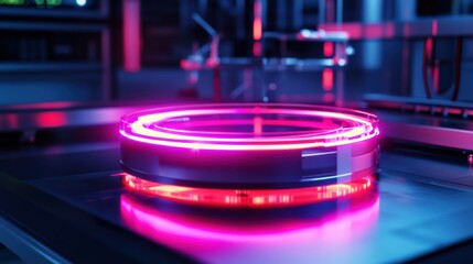 Fototapeta premium Advanced Holographic Visualization of Glowing Quantum Energy