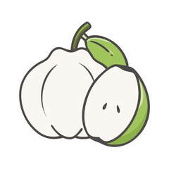 white sapote icon, white sapote vector illustration-simple illustration of white sapote, perfect for white sapote logos and icons