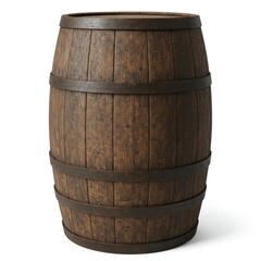 Wood barrel isolated on white