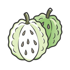 cherimoya fruit icon, cherimoya fruit vector illustration-simple illustration of cherimoya fruit, perfect for cherimoya fruit logos and icons