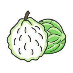 cherimoya fruit icon, cherimoya fruit vector illustration-simple illustration of cherimoya fruit, perfect for cherimoya fruit logos and icons