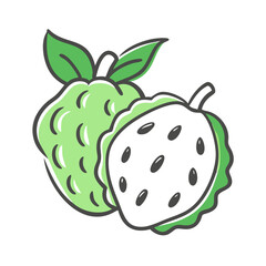 cherimoya fruit icon, cherimoya fruit vector illustration-simple illustration of cherimoya fruit, perfect for cherimoya fruit logos and icons