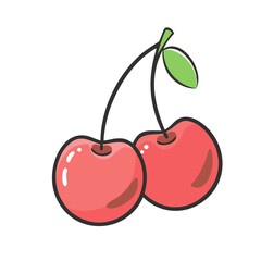 cherry icon, cherry vector illustration-simple illustration of cherry, perfect for cherry logos and icons
