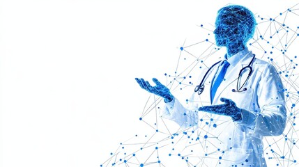 Healthcare Professional with Digital Network Connections Concept
