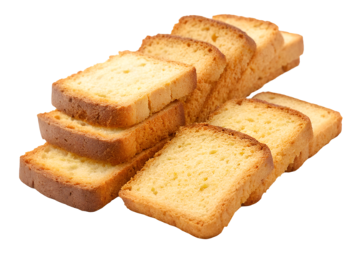 Cake rusks isolated on transparent background Generative Ai.
