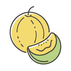 Obraz premium honeydew melon icon, honeydew melon vector illustration-simple illustration of honeydew melon, perfect for honeydew melon logos and icons