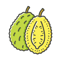 jackfruit icon, jackfruit vector illustration-simple illustration of jackfruit, perfect for jackfruit logos and icons