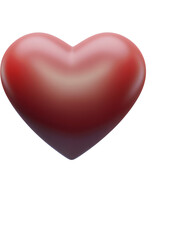 3D heart emoji rendered in clay style with smooth texture and vibrant color for modern digital communication
