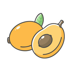 loquat fruit icon, loquat fruit vector illustration-simple illustration of loquat fruit, perfect for loquat fruit logos and icons