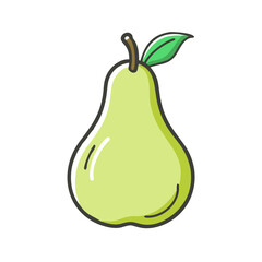 pear icon, pear vector illustration-simple illustration of pear, perfect for pear logos and icons
