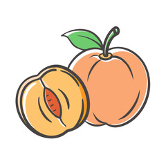 peach icon, peach vector illustration-simple illustration of peach, perfect for peach logos and icons