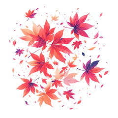 Autumn leaves falling nature digital art colorful background abstract view
