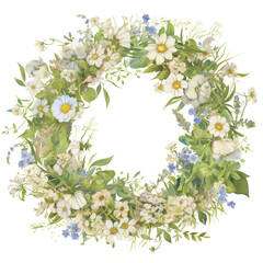 Floral wreath design nature digital artwork greenery aesthetic spring