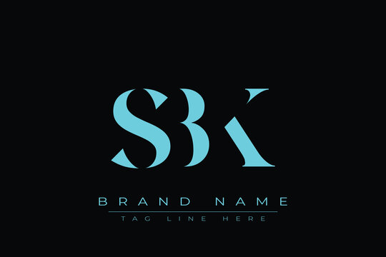 SBK abstract letter logo design. This logo is designed by three abstract letters.