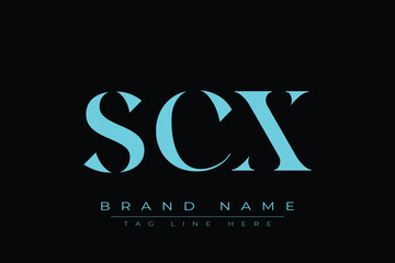 SCX abstract letter logo design. This logo is designed by three abstract letters.