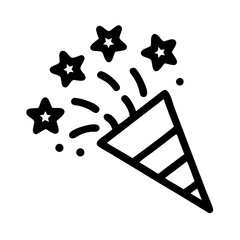 Confetti Cone Stars Icon Design