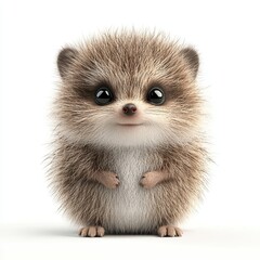 Fototapeta premium Cute and Adorable Hedgehog with Soft Fur Posing Playfully