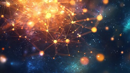 Obraz premium Conceptual Futuristic Quantum Computing Network Ultimate Standard