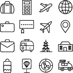 Travel Icons Vector Art | Vacation, Exploration & Adventure Line Icon Pack