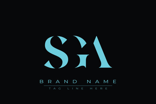 SGA abstract letter logo design. This logo is designed by three abstract letters.