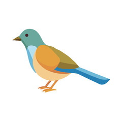 "Stylized Bird Illustration in Vector Design on Isolated White Background"