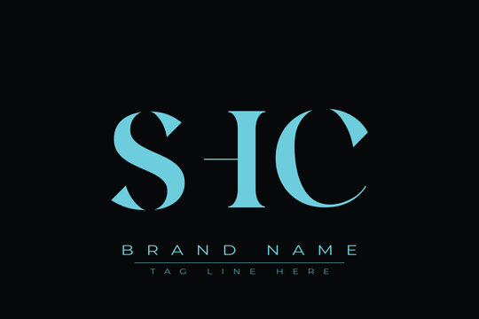 SHC abstract letter logo design. This logo is designed by three abstract letters.