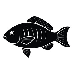 Tilapia silhouette vector isolated on white background