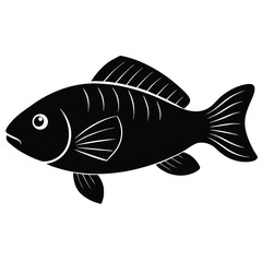 Tilapia silhouette vector isolated on white background