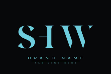 SHW abstract letter logo design. This logo is designed by three abstract letters.