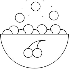 Bowl of Cranberries single vector illustration icon