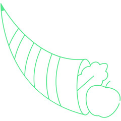 Cornocupia with Vegetables single vector illustration icon