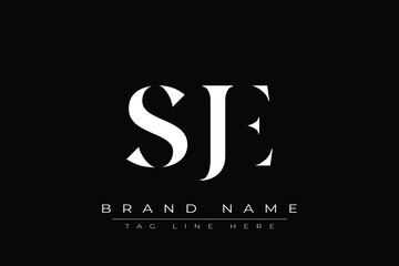 SJE abstract letter logo design. This logo is designed by three abstract letters.