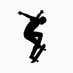 Obraz premium Dynamic Skateboard Silhouette Action Sports Vector Illustration