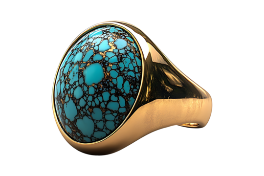 Turquoise Ring isolated on transparent background
 - Powered by Adobe