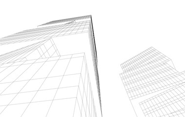 Fototapeta premium sketch of modern building