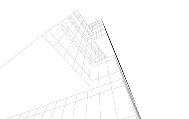 3d render of a modern building