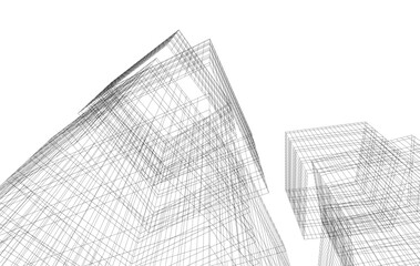 sketch of modern building