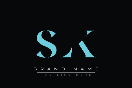 SLK abstract letter logo design. This logo is designed by three abstract letters.