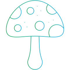 Mushroom single vector illustration icon