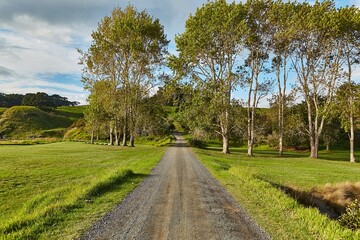 New Zealand landscape, Motutapu Causeway from Rangitoto Island