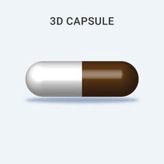 3d Capsule  white and coffee