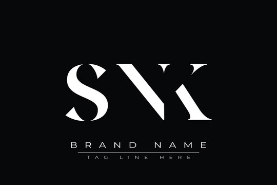 SNK abstract letter logo design. This logo is designed by three abstract letters.
