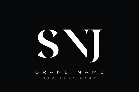 SNJ abstract letter logo design. This logo is designed by three abstract letters.