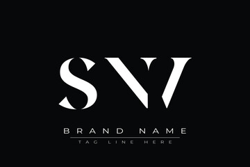 SNV abstract letter logo design. This logo is designed by three abstract letters.