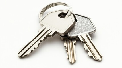 Close-Up of Shaped Keychain with House Key
